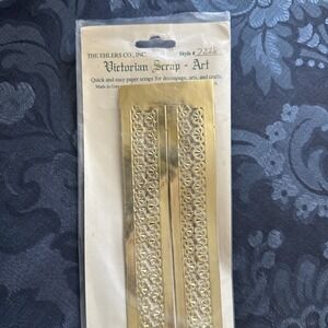 Scalloped Border, Antique Gold Strips Paper‎ Victorian Art Crafts Decoupage